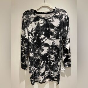 Jenni Monochrome Tie-Dye Long Sleeve Top